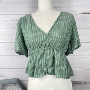 O’Neill‎ Green Peplum Top Womens Small